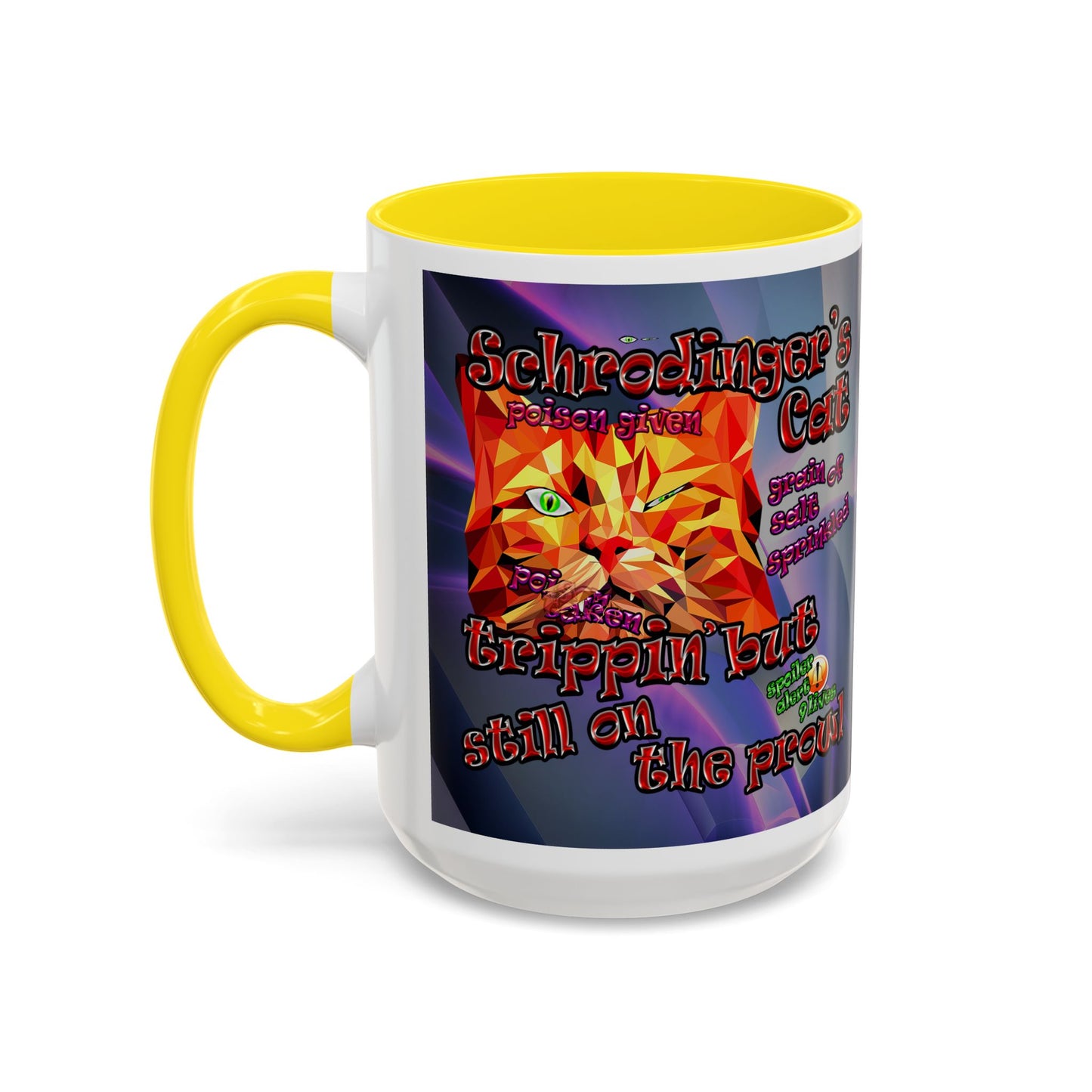 schrodinger's cat - Accent Mug (grey-pink wave)