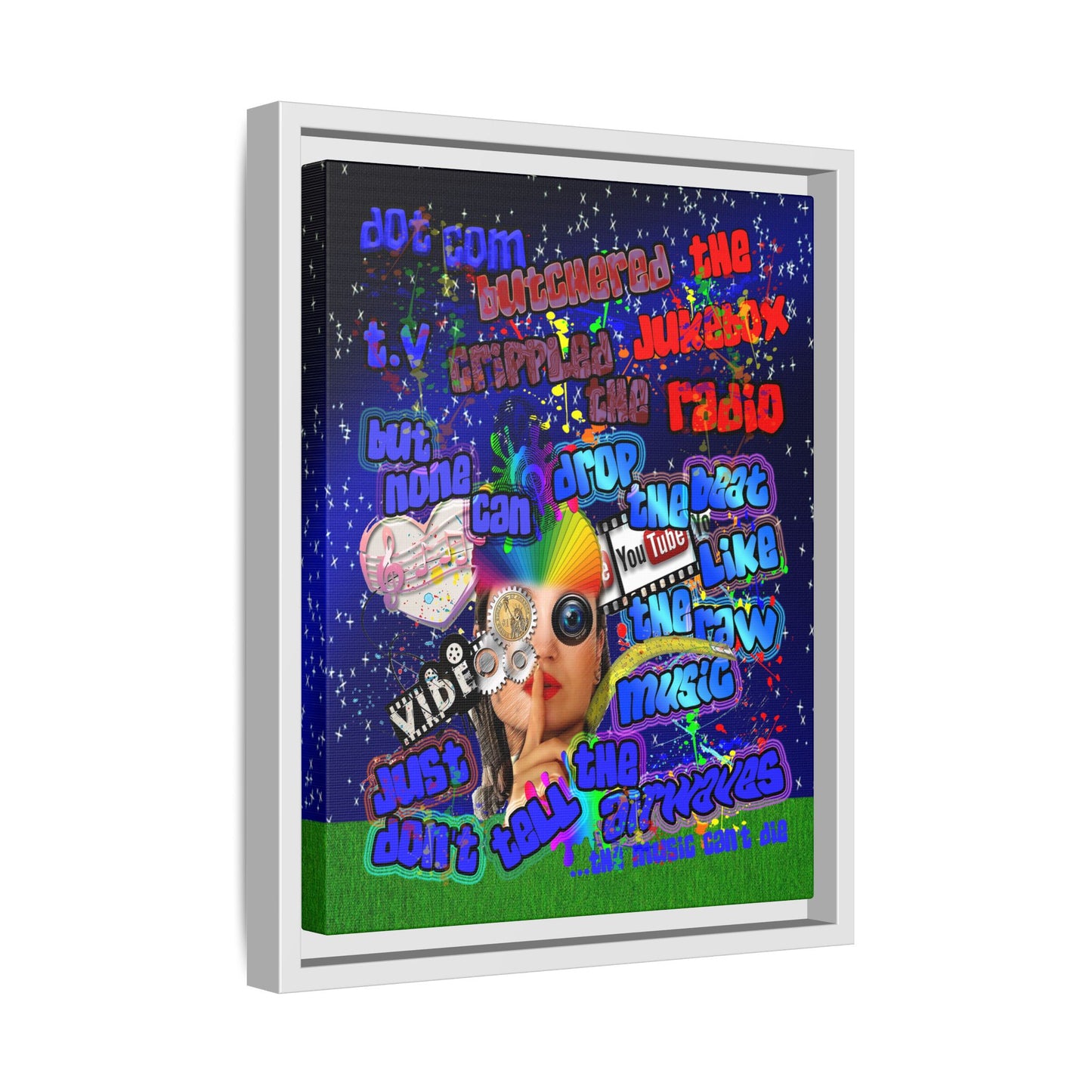 drop the beat - framed canvas art ('snoops' background)