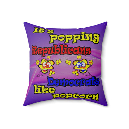 popping like popcorn - Faux Suede Square Pillow - (purple-pink wave)