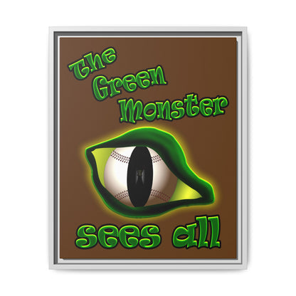 green monster - framed canvas art (brown)