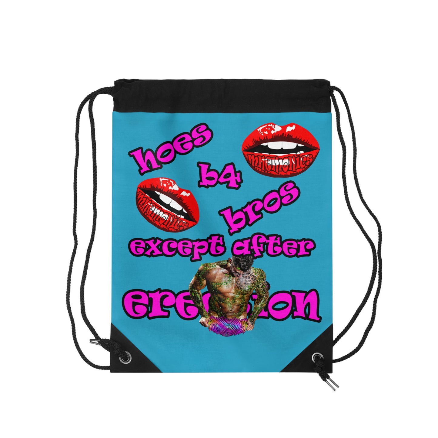 hoes b4 bros - Drawstring Bag (turquoise)