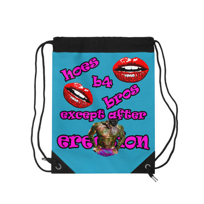 hoes b4 bros - Drawstring Bag (turquoise)