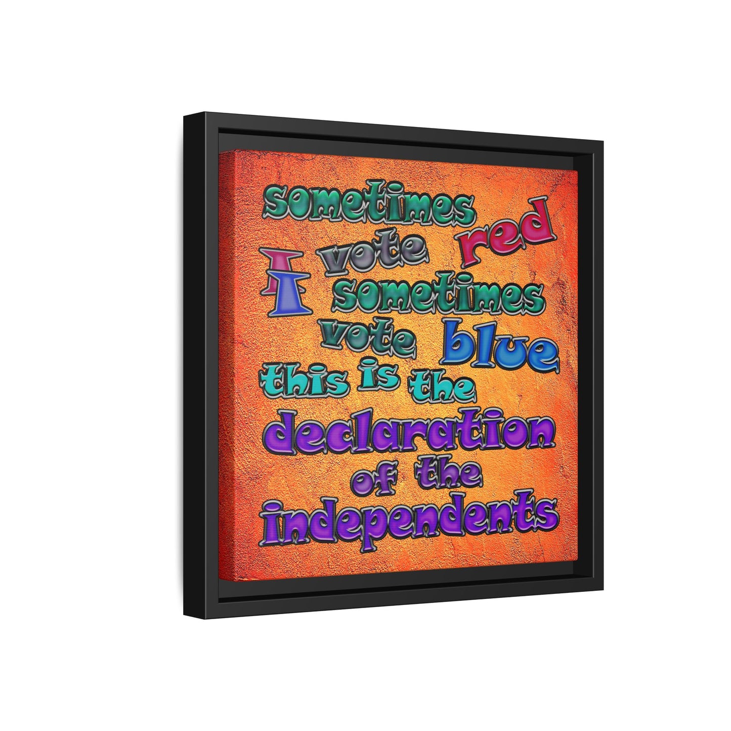 declaration of the independents - framed canvas art (burnt orange)