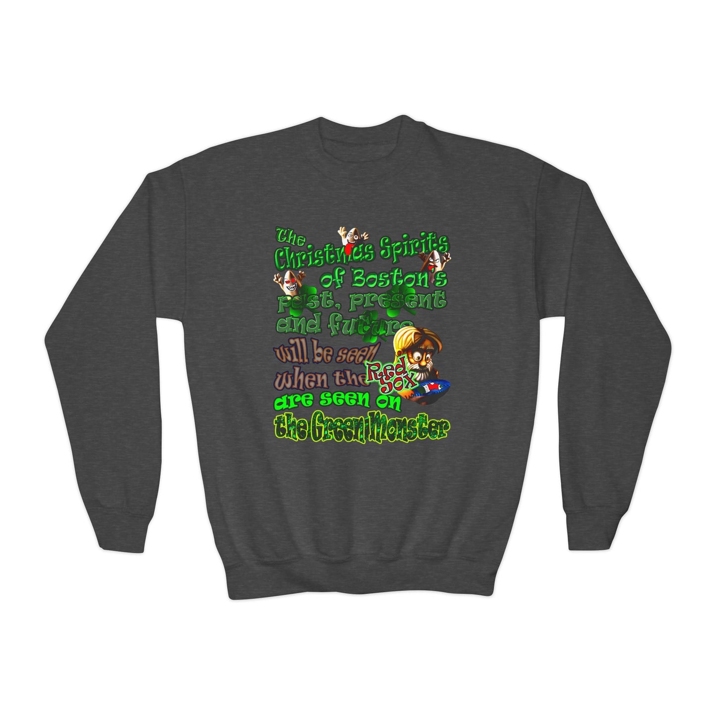 christmas spirits of boston - Youth Crewneck Sweatshirt