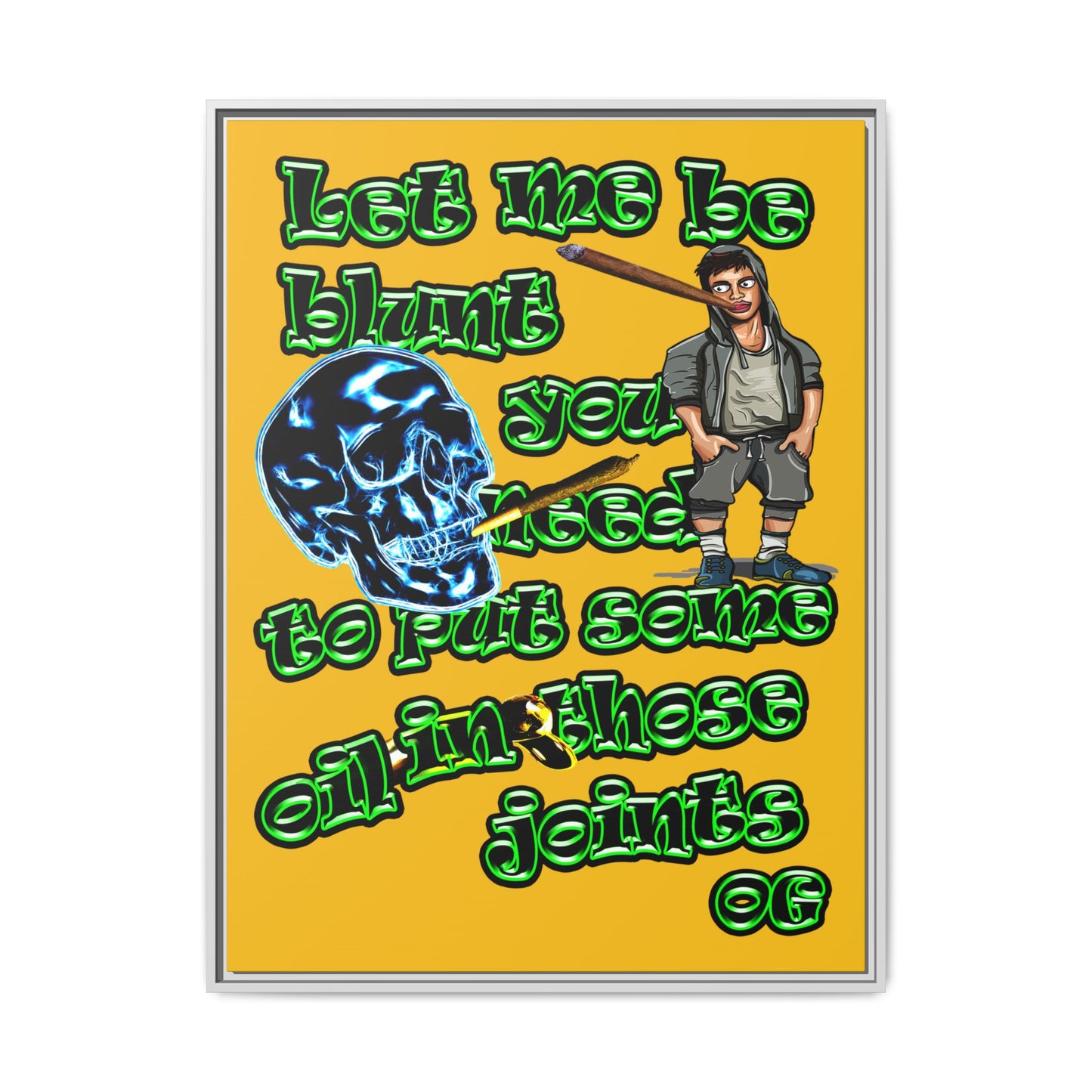 og - framed canvas art (yellow)