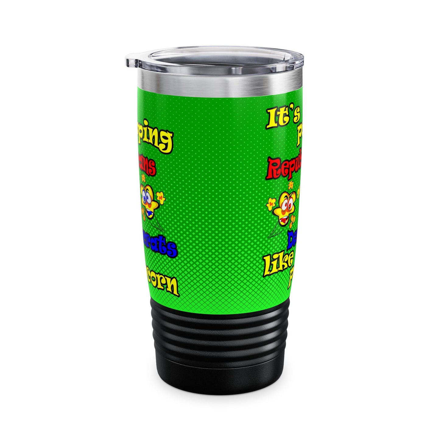 popping like popcorn - Ringneck Tumbler, 20oz (logo green)