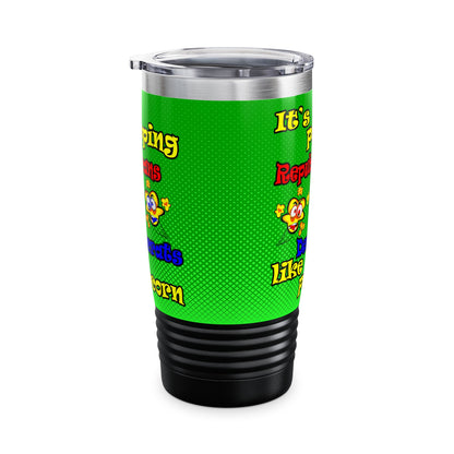 popping like popcorn - Ringneck Tumbler, 20oz (logo green)