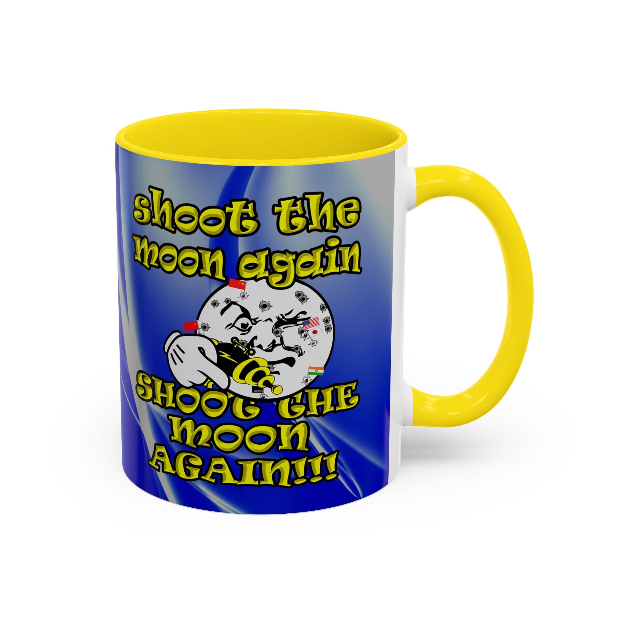 shoot the moon again - Accent Mug (blue-white wave)