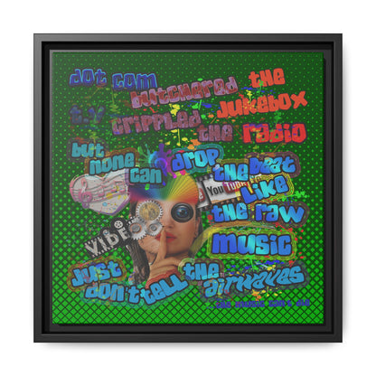 drop the beat - framed canvas art (logo green)