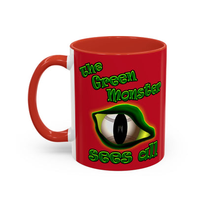 green monster - Accent Mug (dark red)