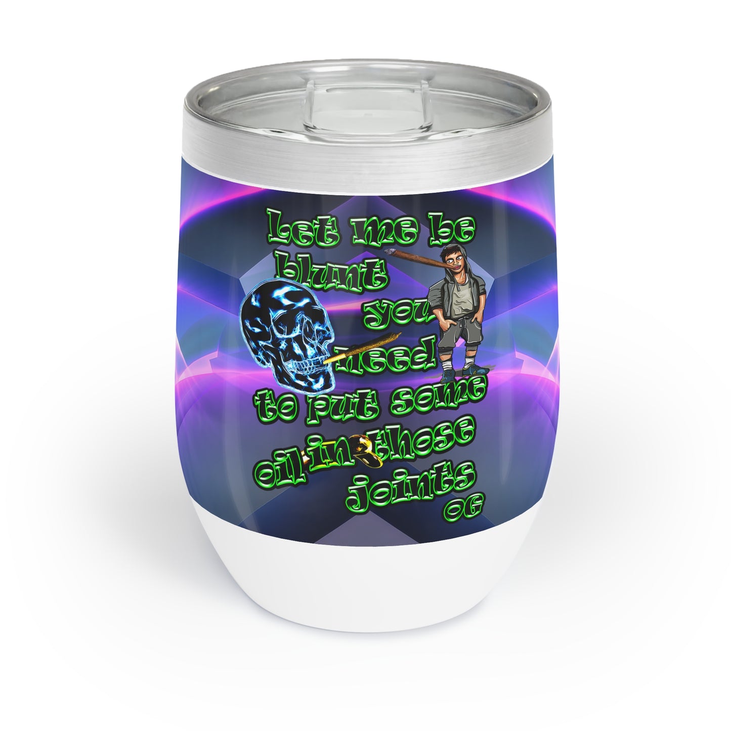 og - Chill Wine Tumbler (grey-pink wave)