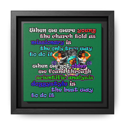 doggystyle - framed canvas art (dark green)