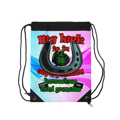 my luck - Drawstring Bag (light blue-pink wave)