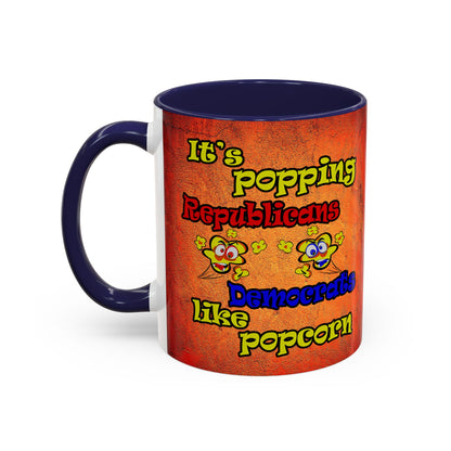 popping like popcorn - Accent Mug (burnt orange)