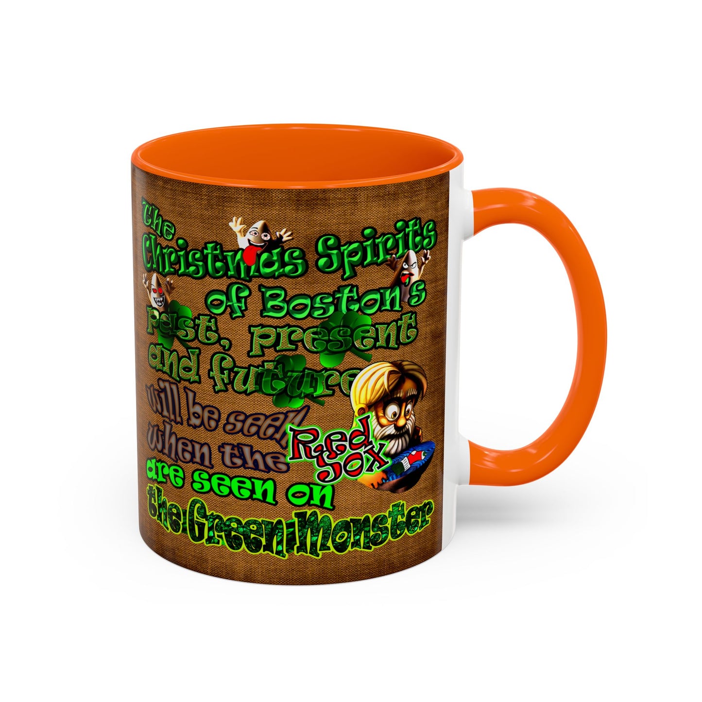 christmas spirits of boston - Accent Mug (brown papyrus)