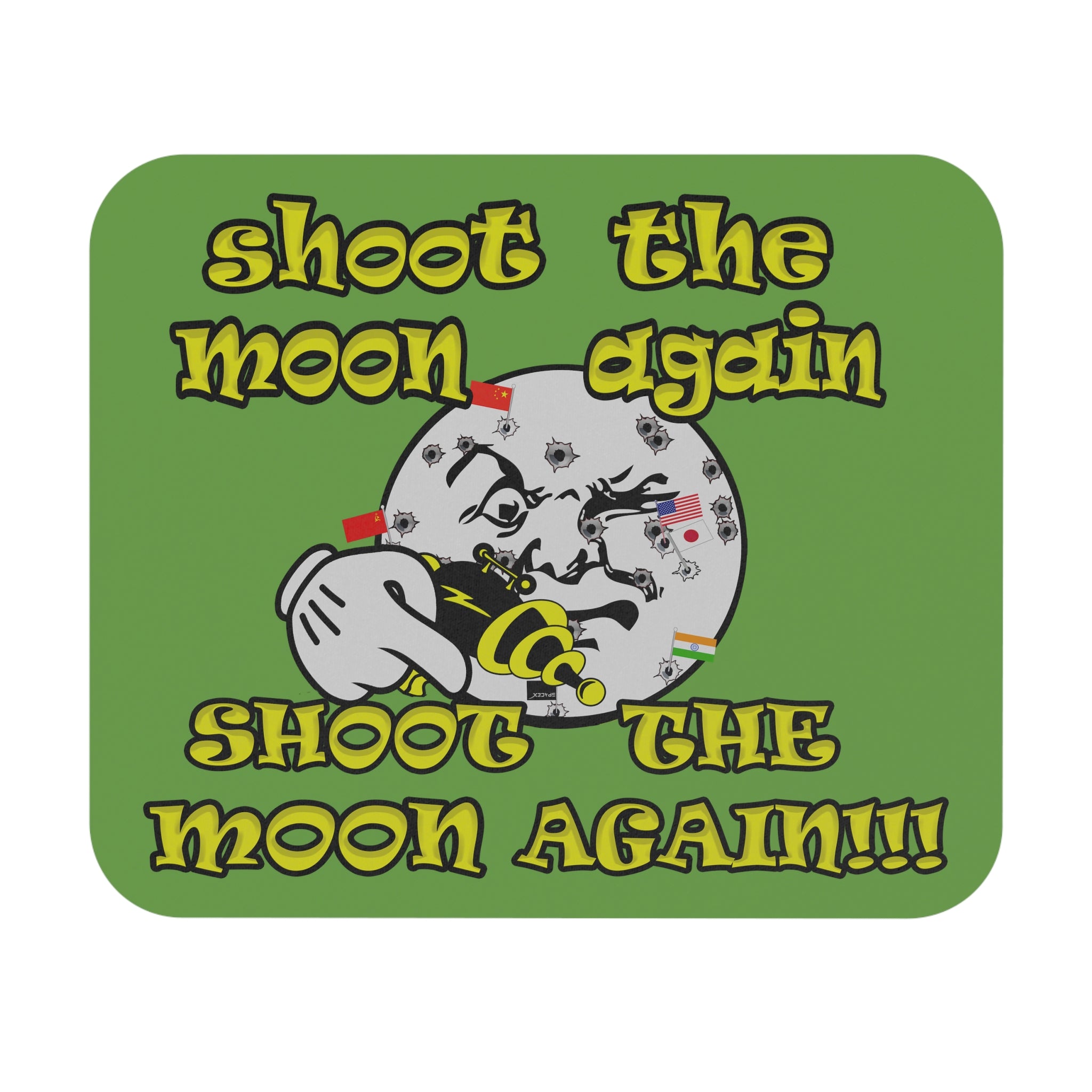 shoot the moon again - Mouse Pad (Rectangle) (green)