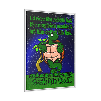 turtle race - framed canvas art ('snoops' background)