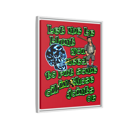 og - framed canvas art (dark red)