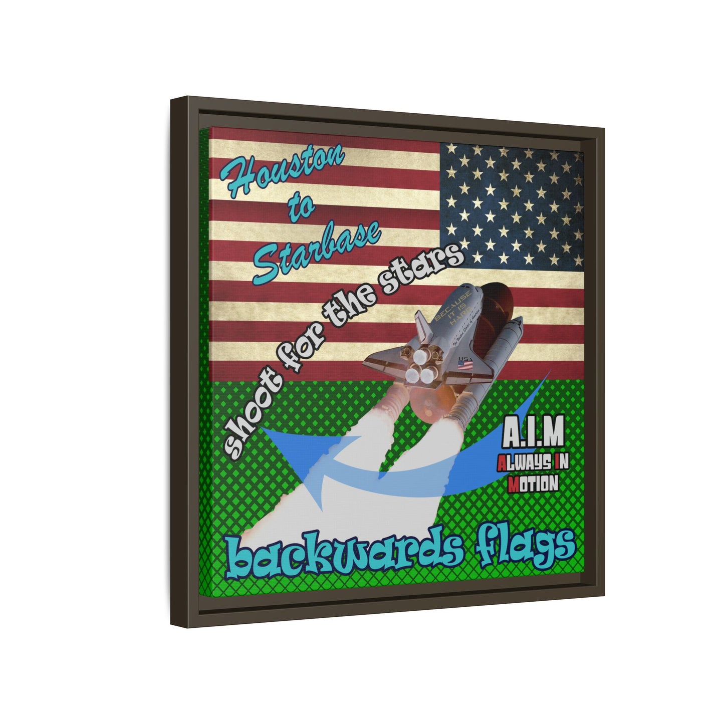 shoot for the stars - framed canvas art (logo green)