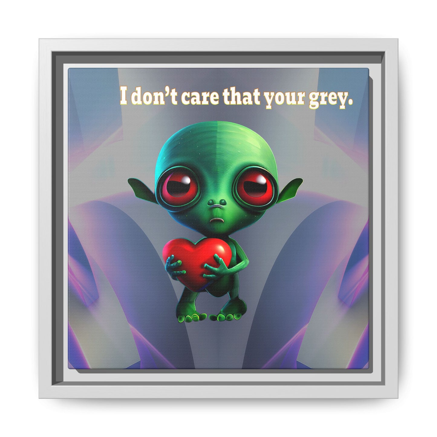 I don't care that your grey - framed canvas art (grey-pink wave)