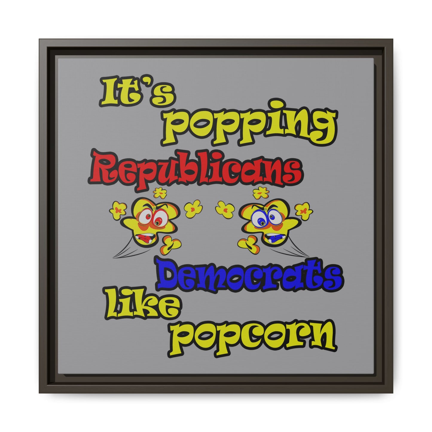 popping like popcorn - framed canvas art (grey)