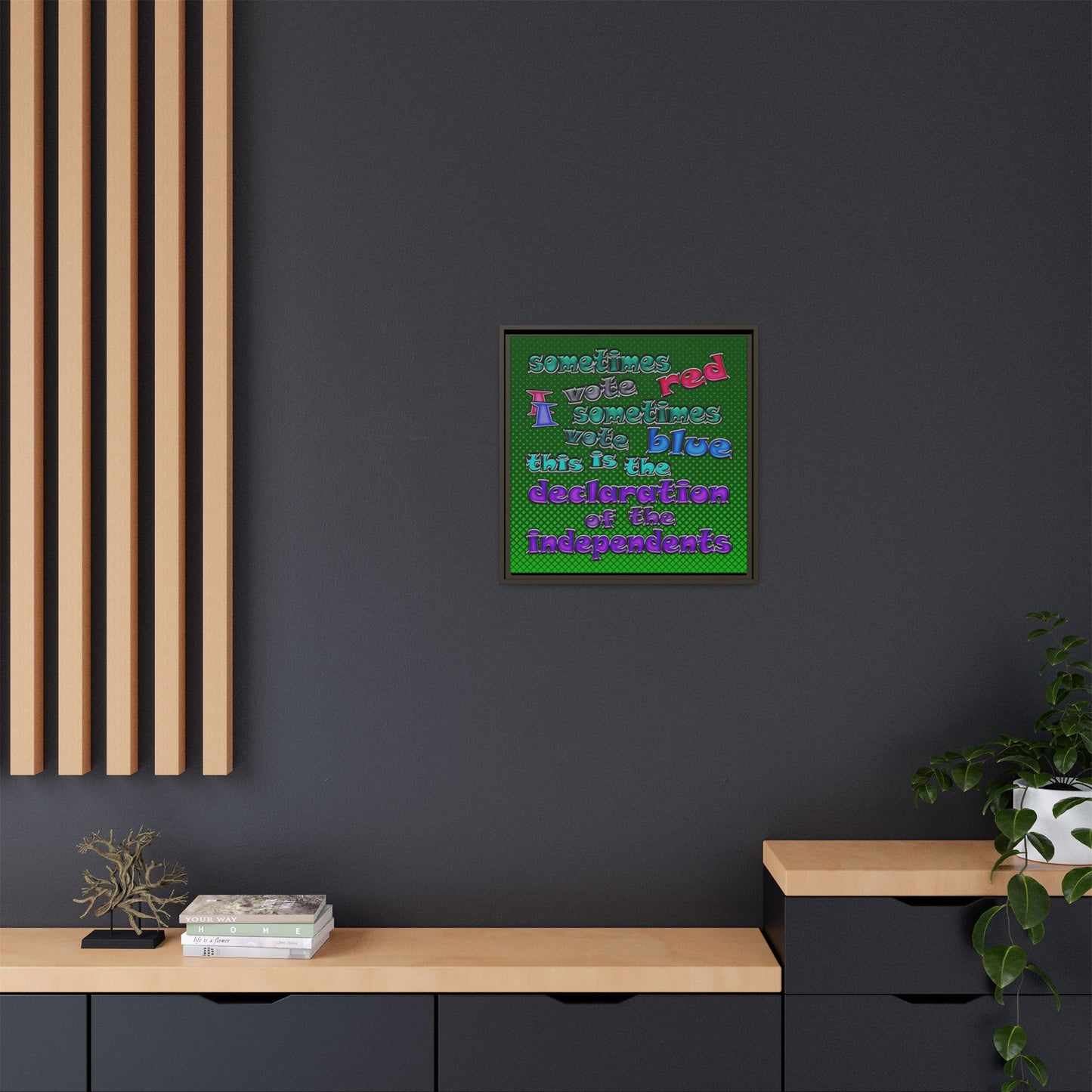 declaration of the independents - framed canvas art (logo green)