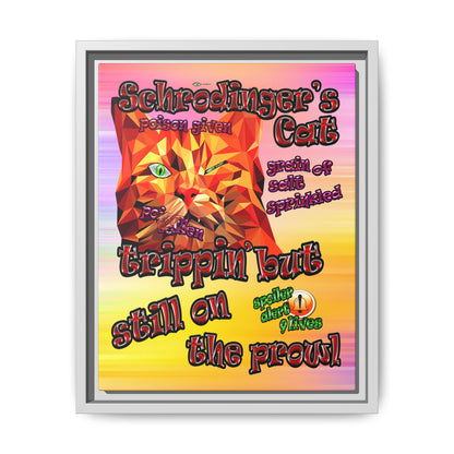 schrodinger's cat - framed canvas art (color blur)