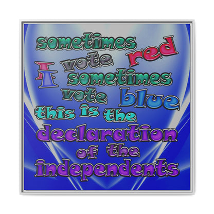 declaration of the independents - framed canvas art (blue-white wave)