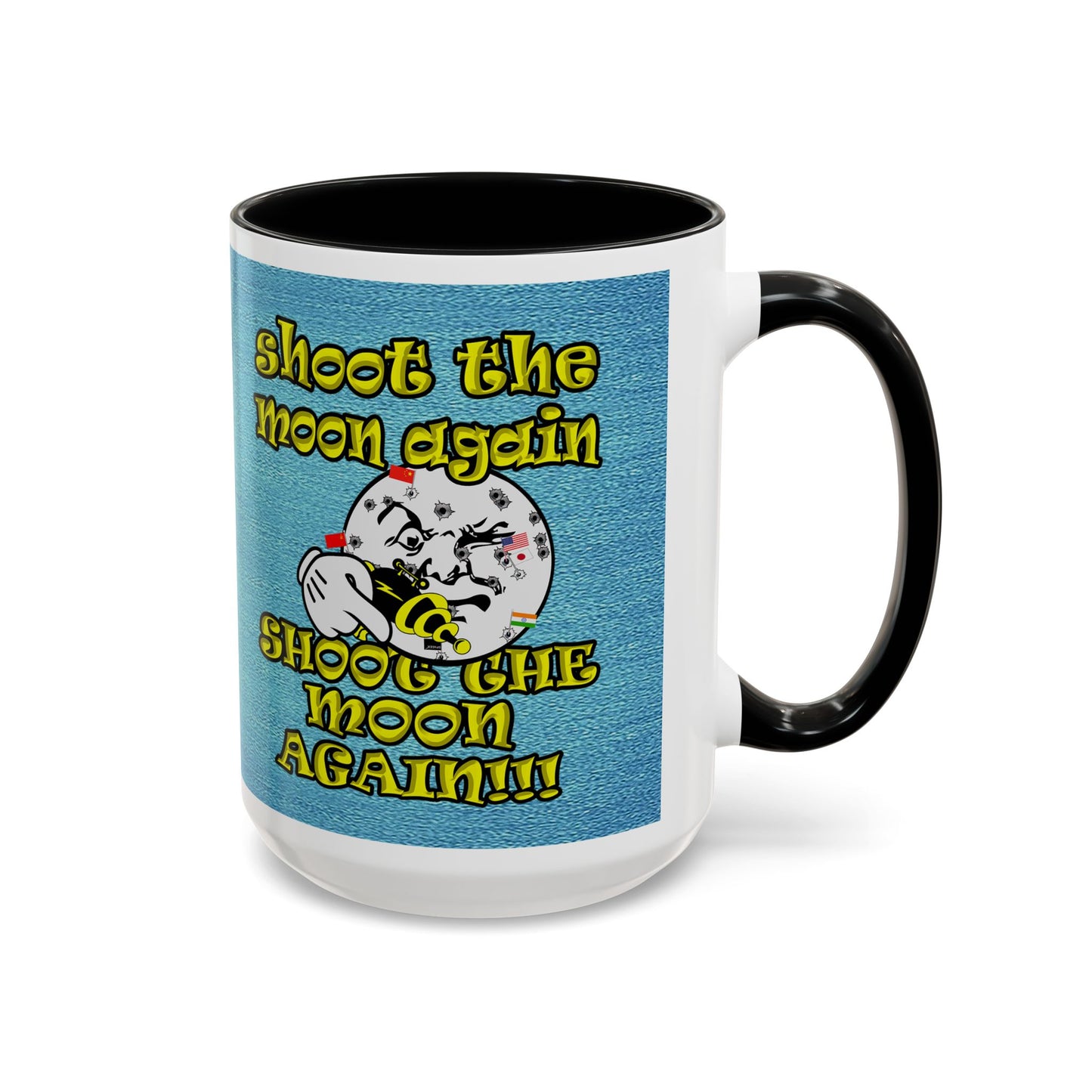 shoot the moon again - Accent Mug (faded blue)