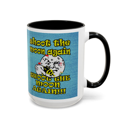 shoot the moon again - Accent Mug (faded blue)
