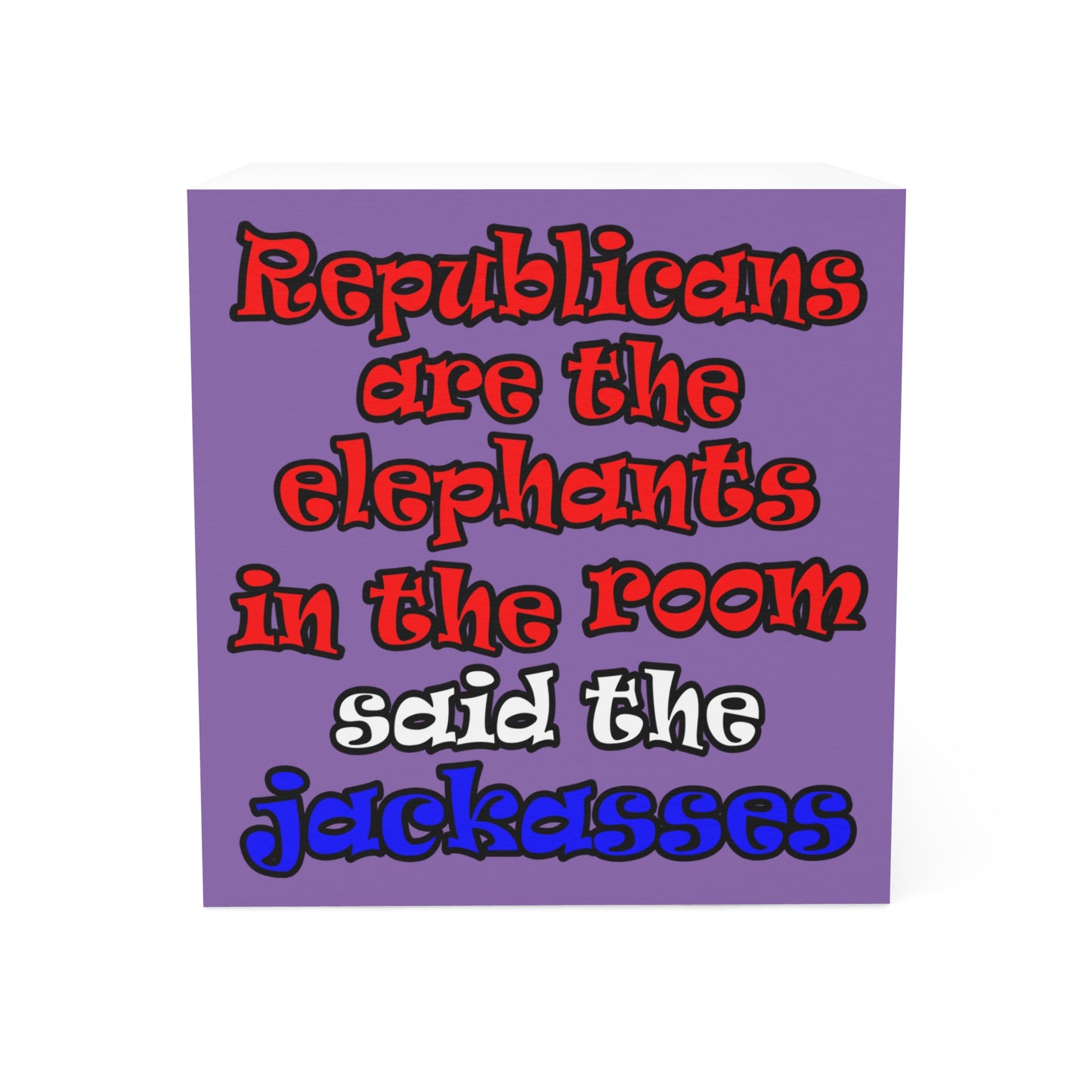 donkeys and elephants - note cube (light purple)