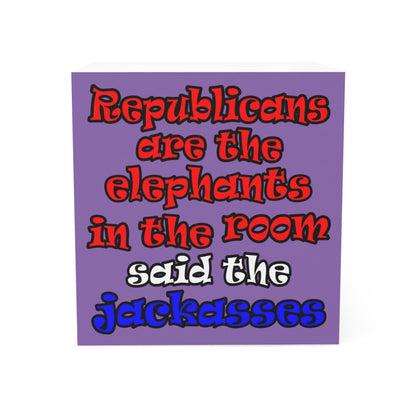 donkeys and elephants - note cube (light purple)
