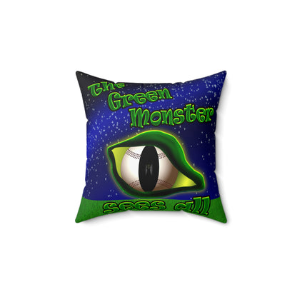 green monster - Spun Polyester Square Pillow - ('snoops' background)