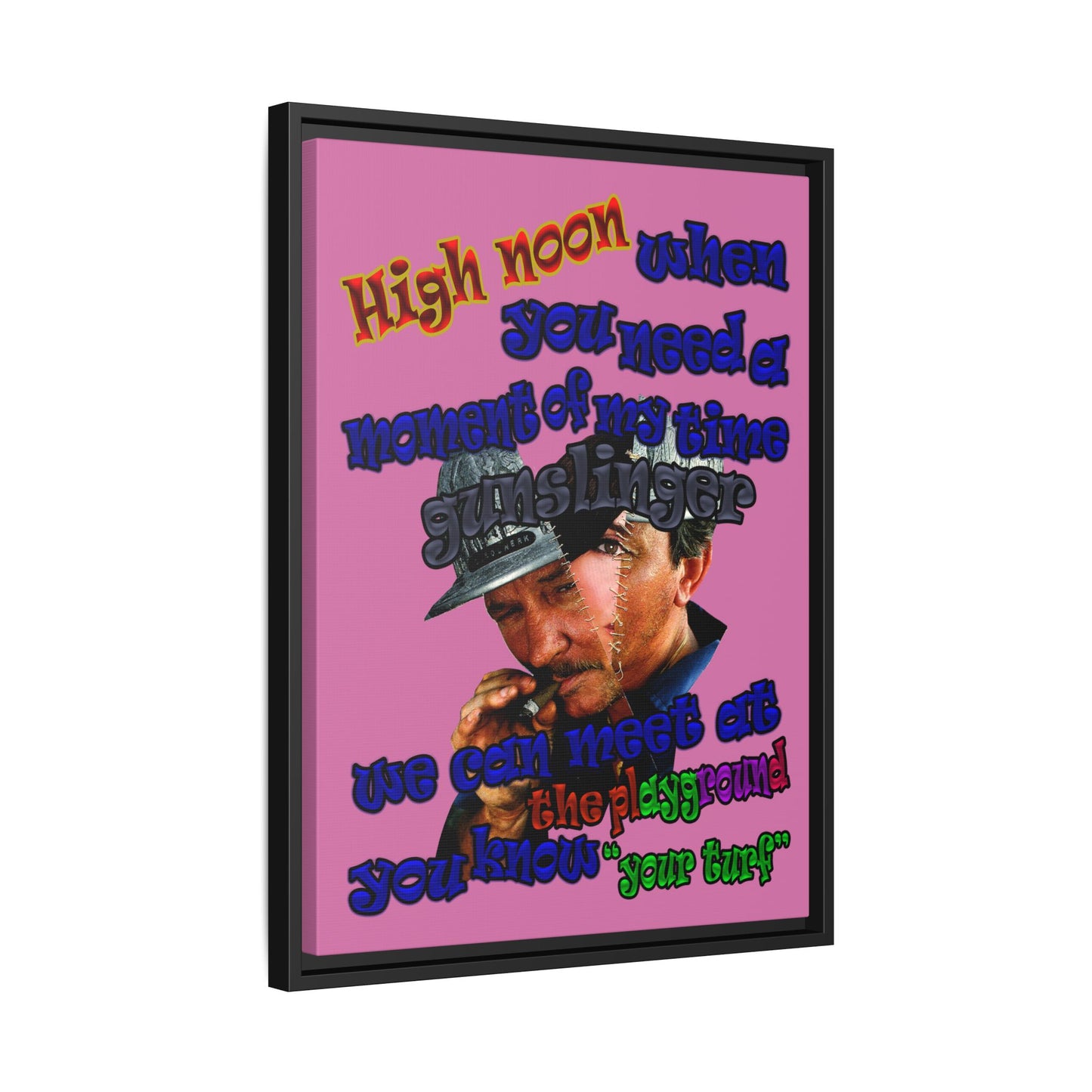 high noon - framed canvas art (light pink)