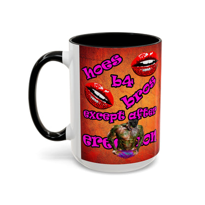 hoes b4 bros - Accent Mug (burnt orange)