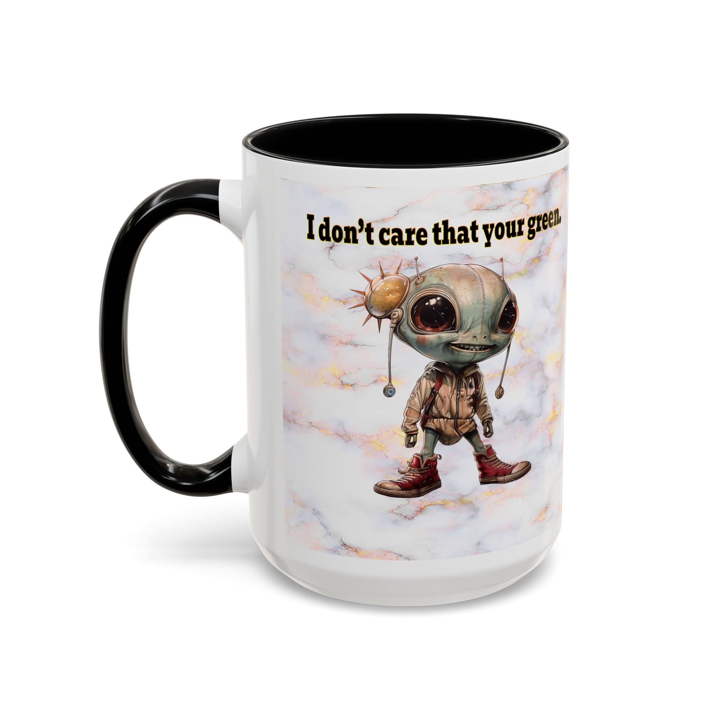 I don't care that your grey - Accent Mug (white marble)