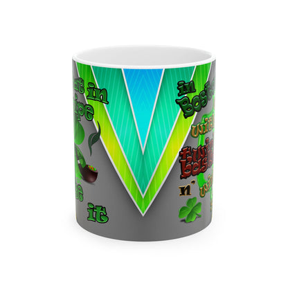 celtics logo - White Mug (rainbow split)