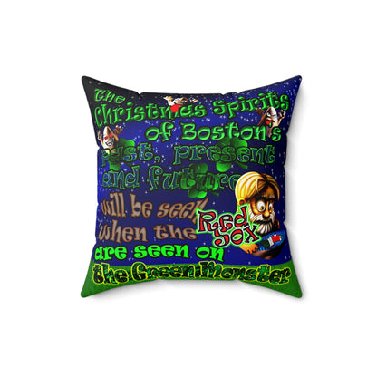 christmas spirits of boston - Spun Polyester Square Pillow - ('snoops' background)