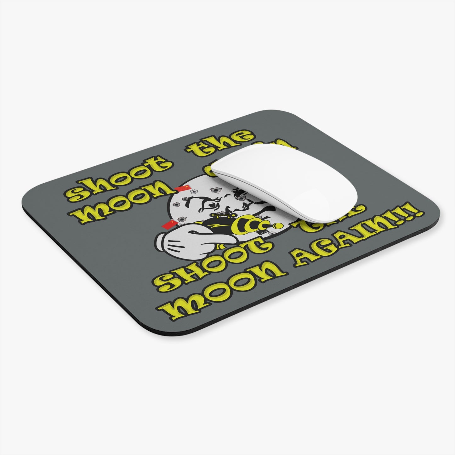 shoot the moon again - Mouse Pad (Rectangle) (dark grey)