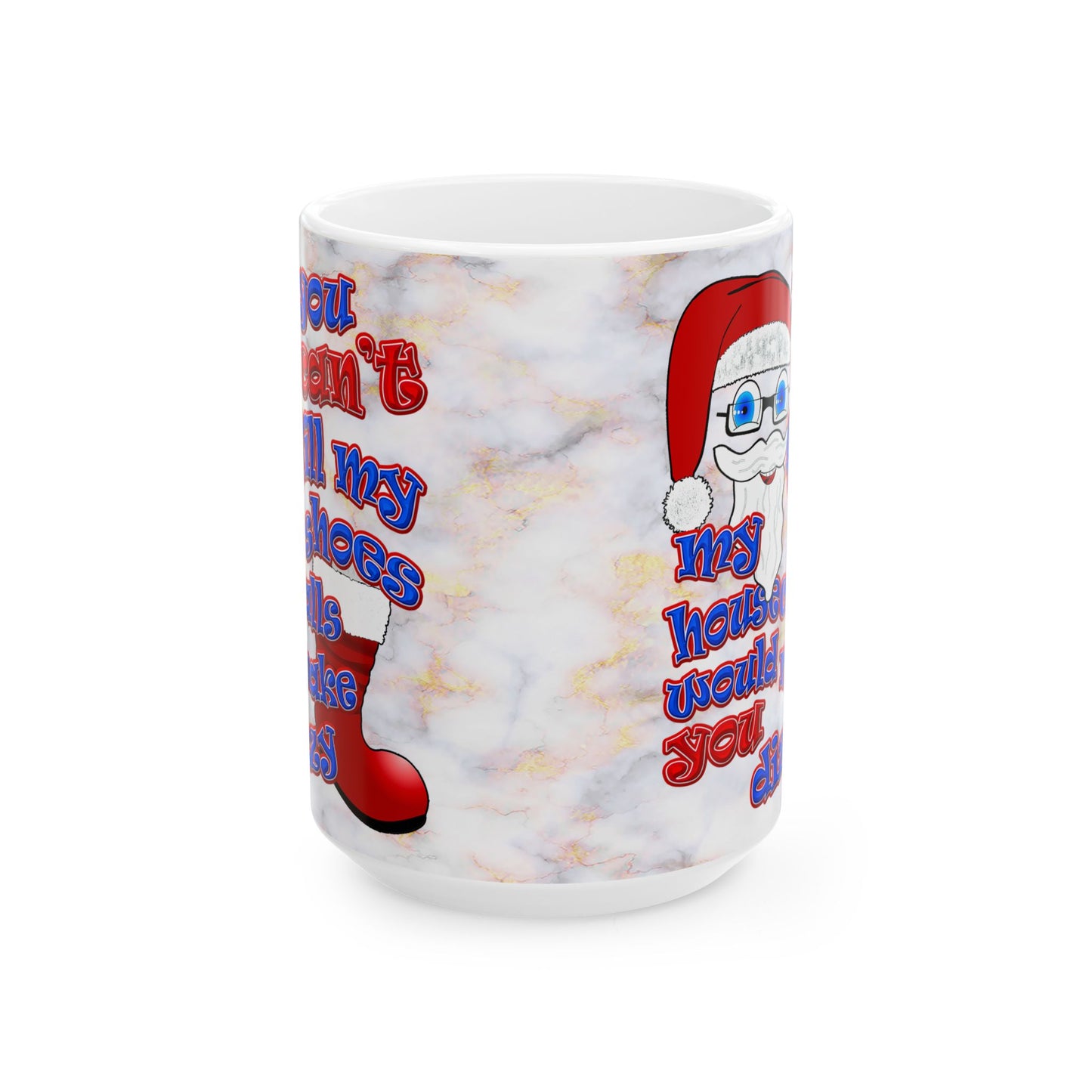 santa's shoes - White Mug (white marble)