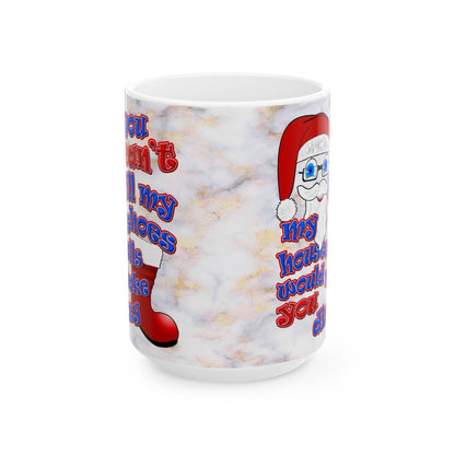 santa's shoes - White Mug (white marble)