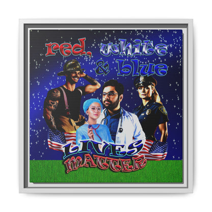 rw&b lives matter - framed canvas art ('snoops' background)