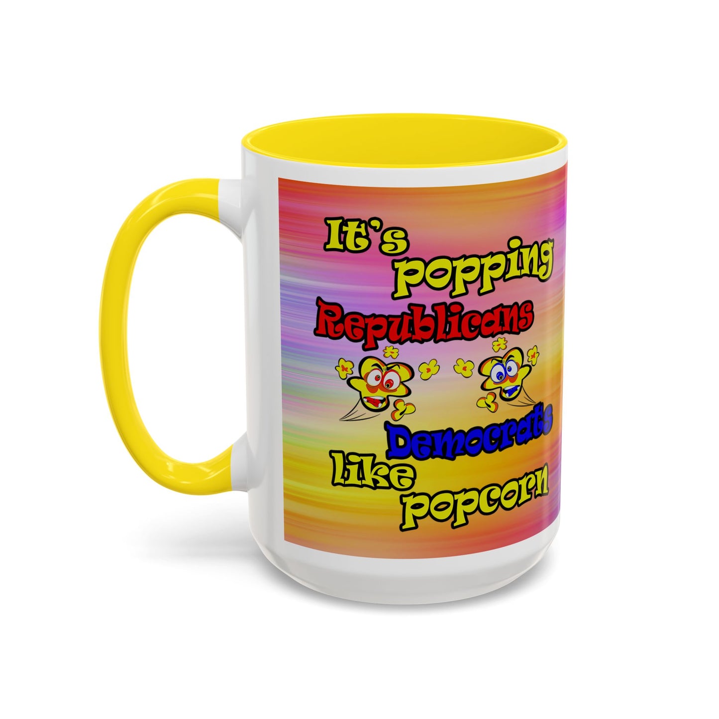 popping like popcorn - Accent Mug (color blur)
