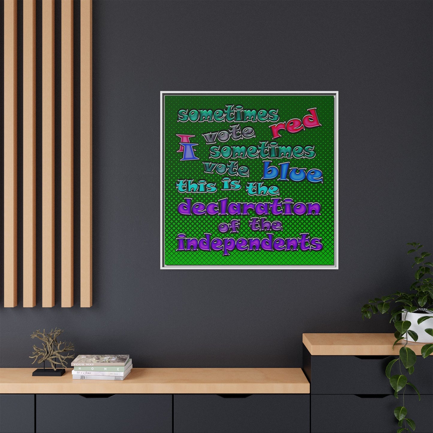 declaration of the independents - framed canvas art (logo green)