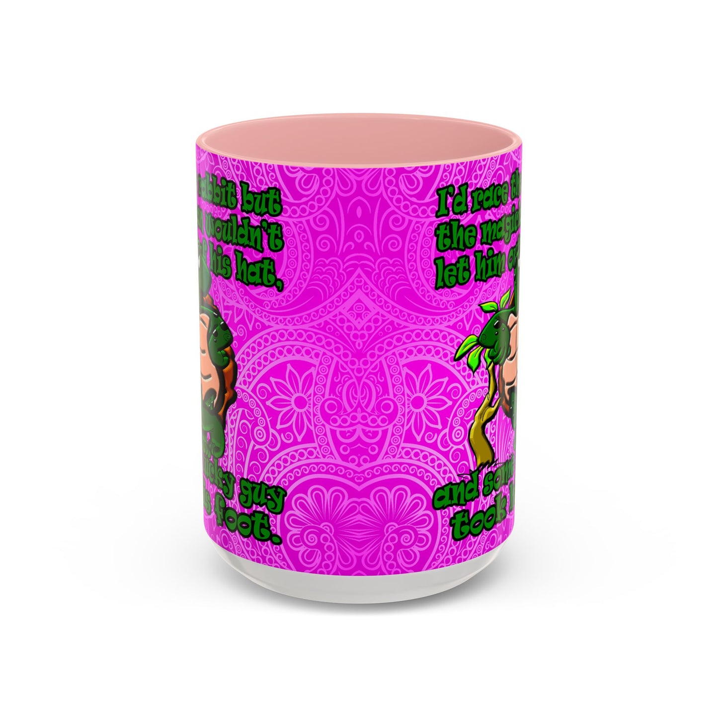 turtle race - Accent Mug (pink swirl)