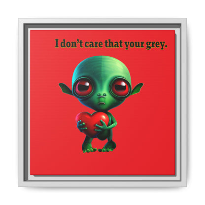I don't care that your grey - framed canvas art (red)