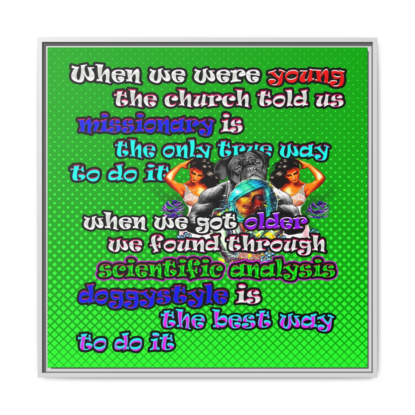 doggystyle - framed canvas art (logo green)