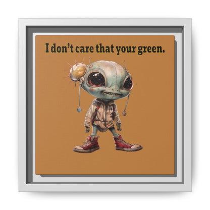 I don't care that your green - framed canvas art (light brown)