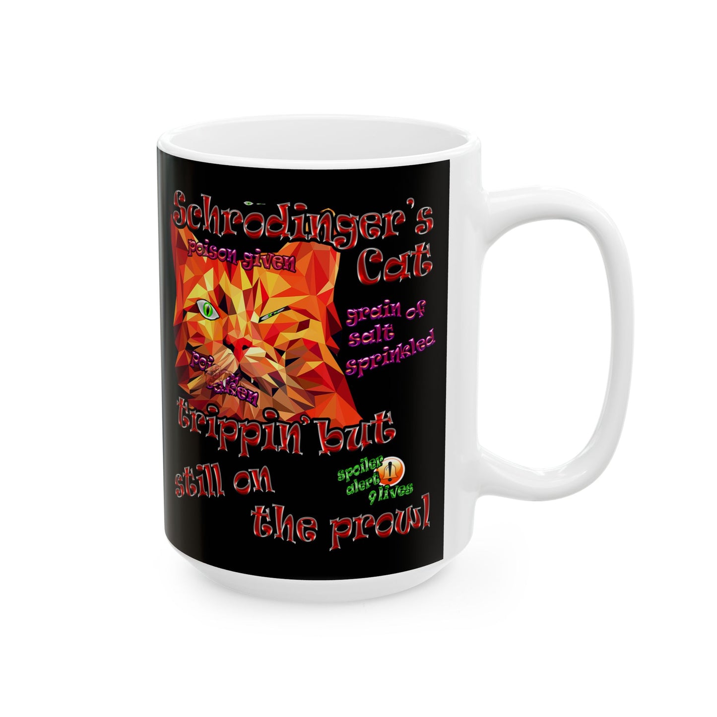 schrodinger's cat - White Mug (black)