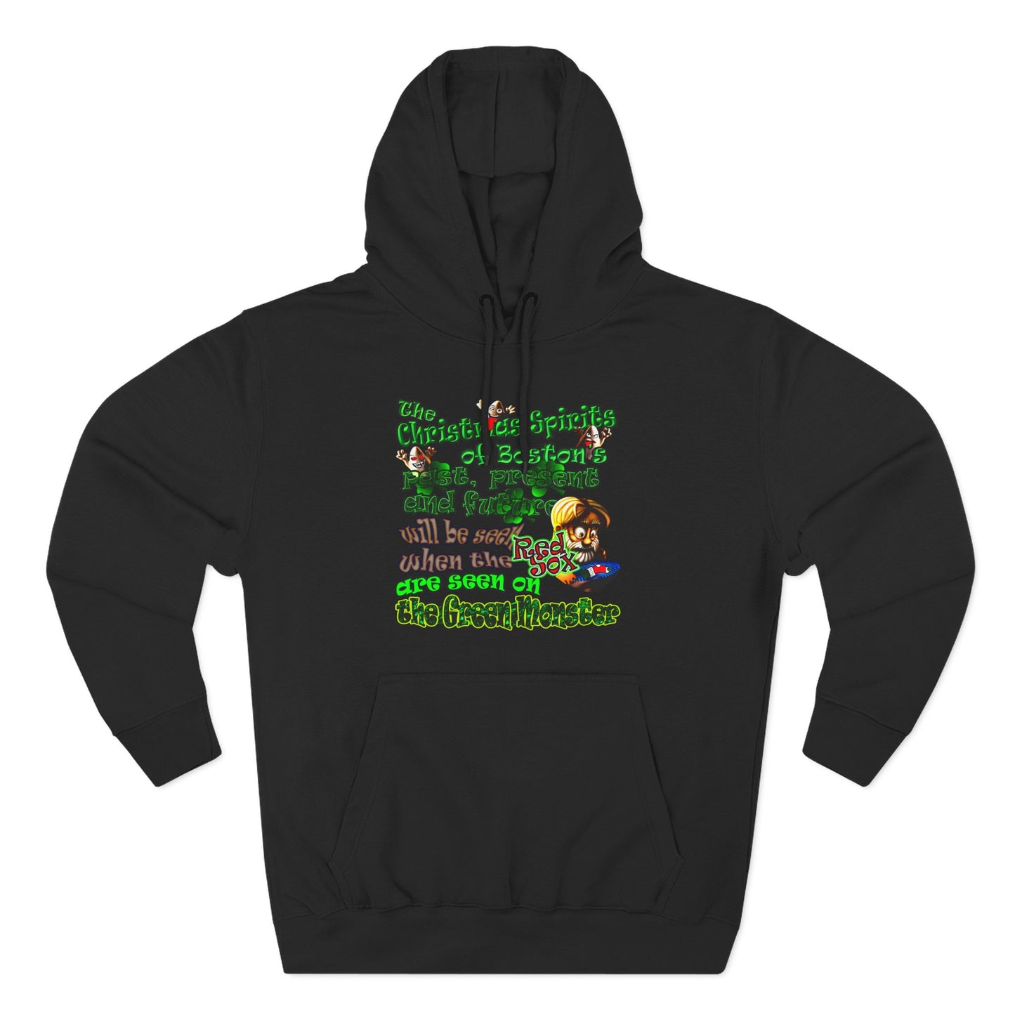 christmas spirits of boston - Three-Panel Fleece Hoodie